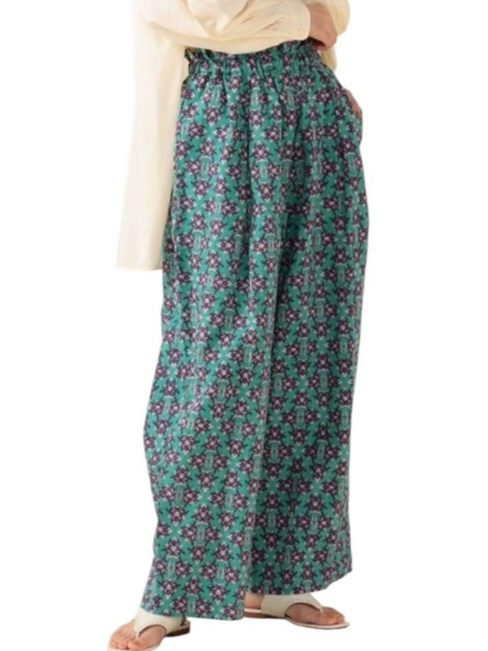 MALA KALANCHOE Botanical Wide Leg Pants Women’s S Japan 22SS Collection Green